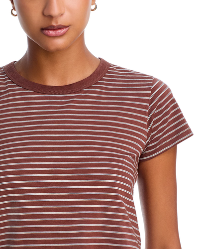 THE SLUB STRIPED TEE IN BROWN MULTI
