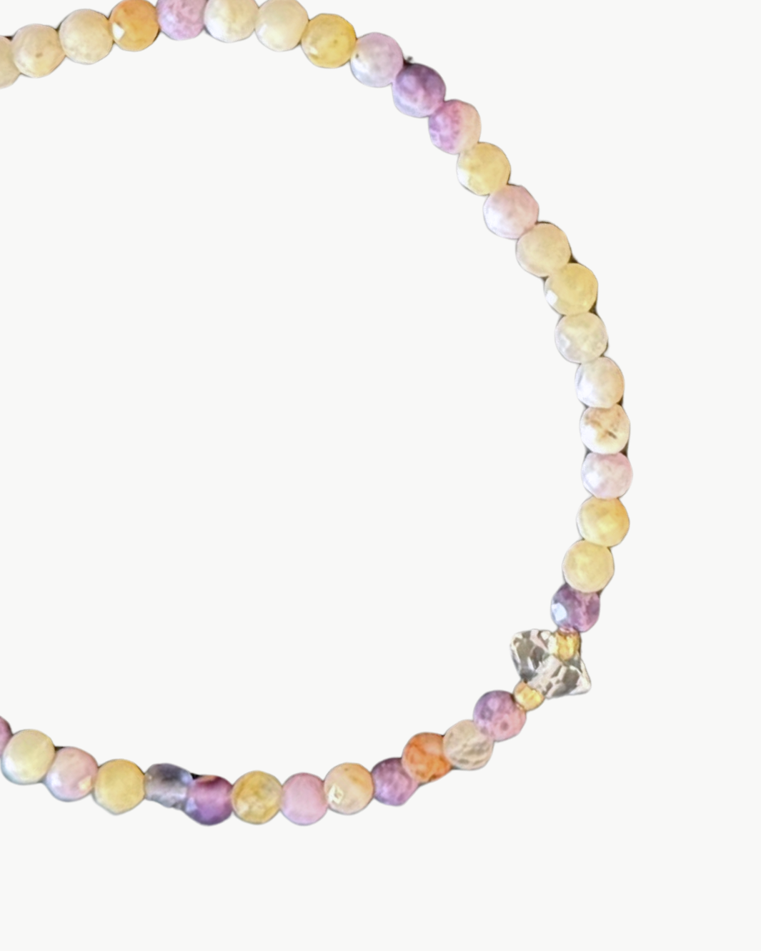 BEADED BRACELET IN PURPLE/TAN MULTI