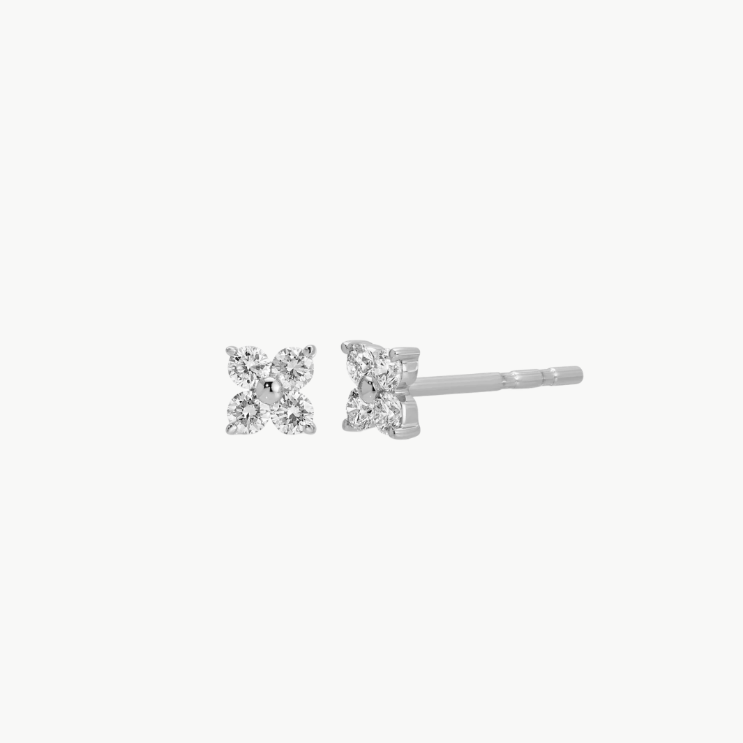 EF Collection Diamond Fleur Stud Earrings at Romi Boutique