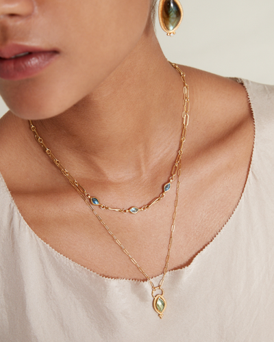 CELESTIAL NECKLACE IN LABRADORITE MIX