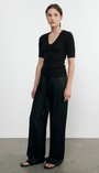 Enza Costa TEXTURED RIB HALF SLEEVE U at Romi Boutique