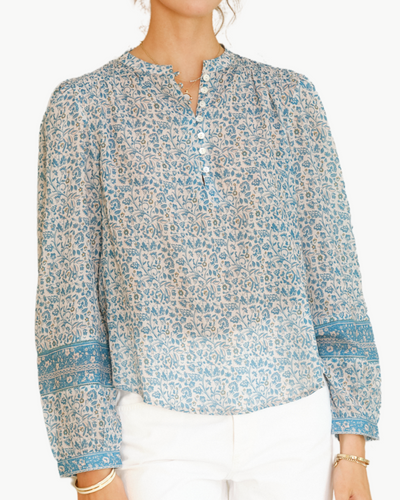 NOLA PRINT TOP IN BLUE