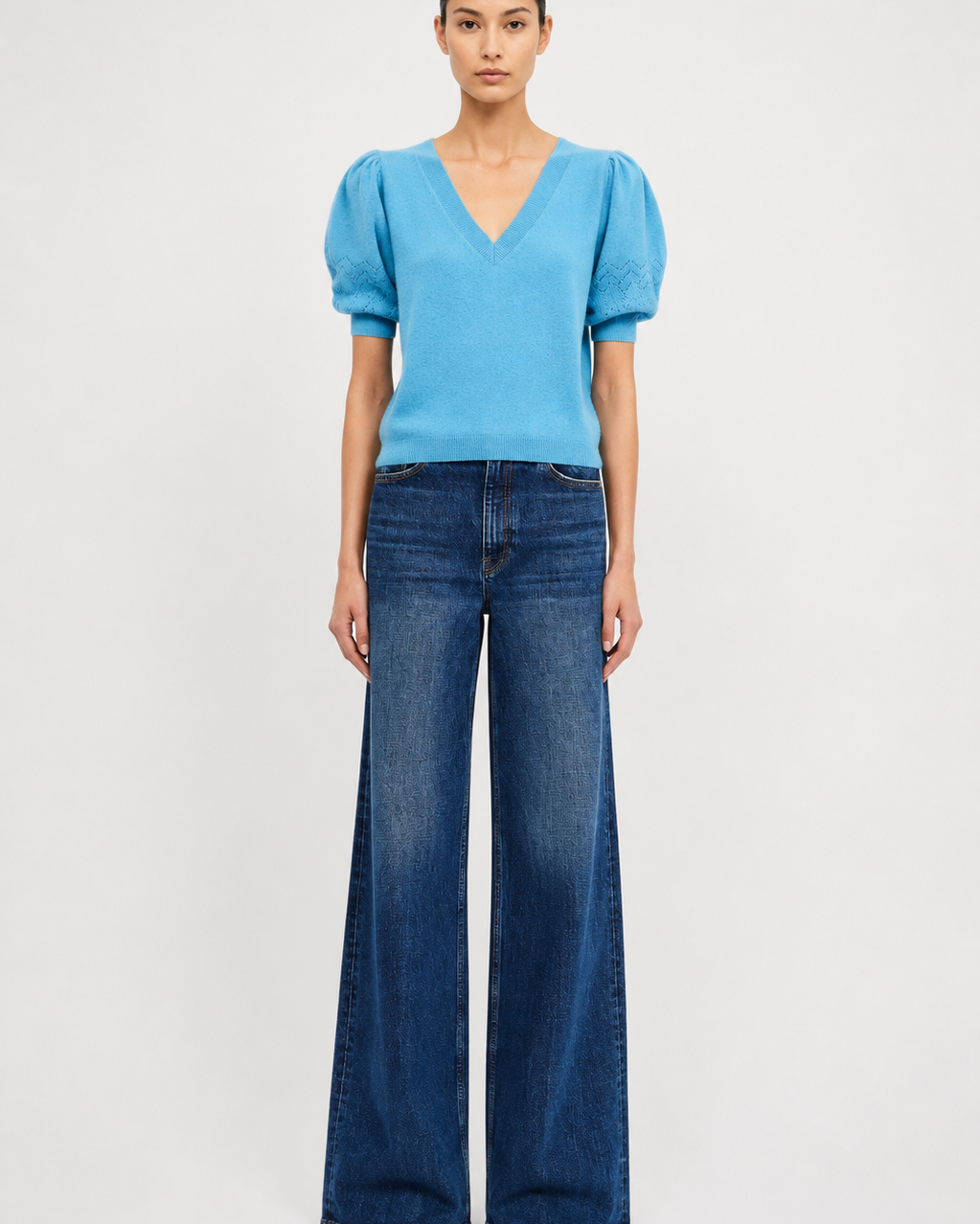Reina Puff Cashmere Top