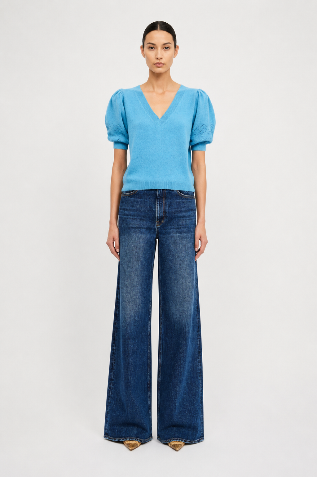 Reina Puff Cashmere Top