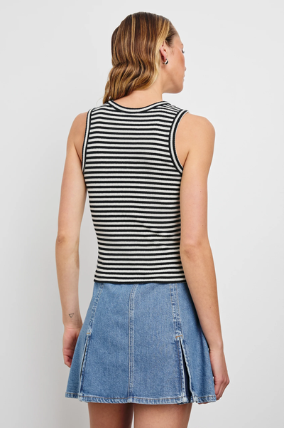RACER TANK IN BLACK BIRCH STRIPE