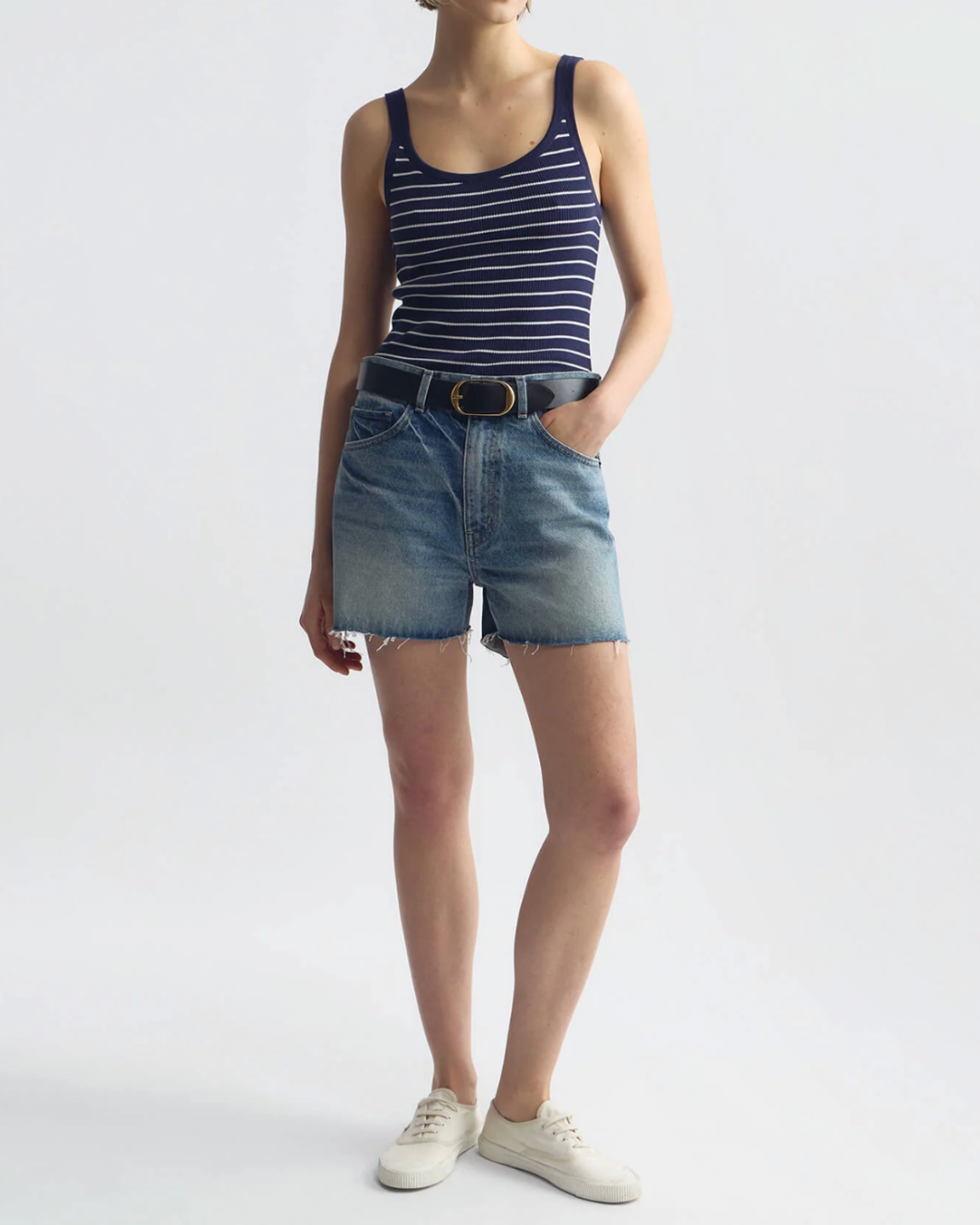 Nili Lotan Wrenely Stripe Sweater Tank at Romi Boutique