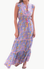 LOLA MAXI DRESS IN BLUE YELLOW PRINT by Bell - Romi Boutique