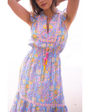 LOLA MAXI DRESS IN BLUE YELLOW PRINT by Bell - Romi Boutique
