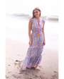 LOLA MAXI DRESS IN BLUE YELLOW PRINT by Bell - Romi Boutique