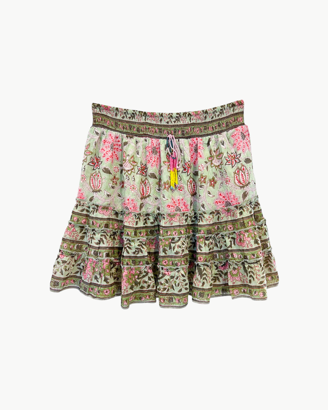 MILLIE MINI SKIRT IN MINT AND PINK FLORAL by Bell - Romi Boutique