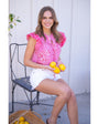 MILIA TOP IN FUSCHIA PRINT by Bell - Romi Boutique