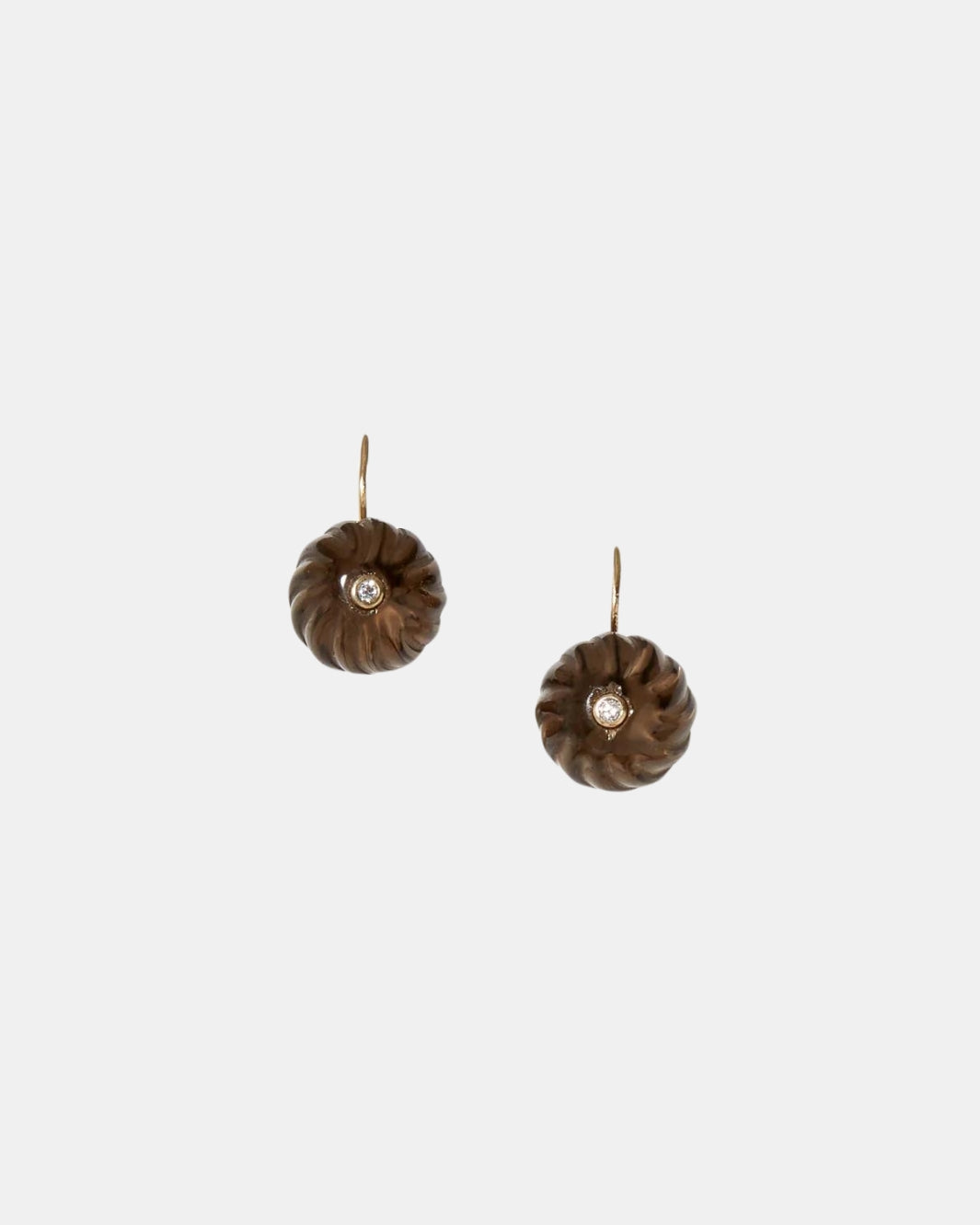 14K PUMPKIN EARRINGS IN SMOKEY QUARTZ MIX - Romi Boutique