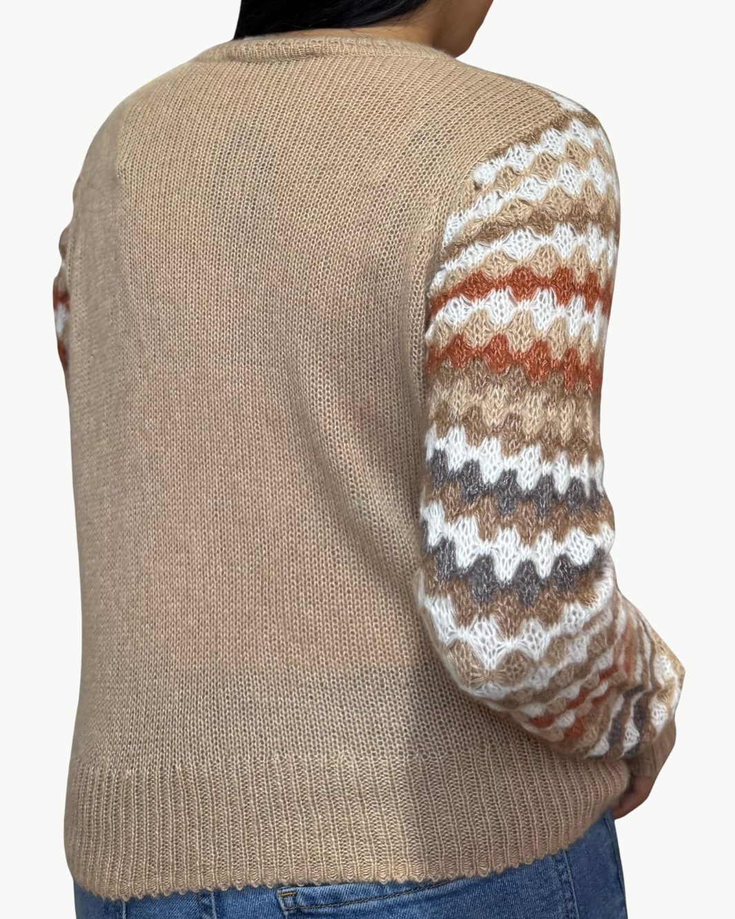 Autumn Cashmere MULTI COLOR FANCY STITCH CREW at Romi Boutique