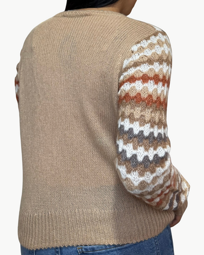 MULTI COLOR FANCY STITCH CREW IN TRENCH MULTI