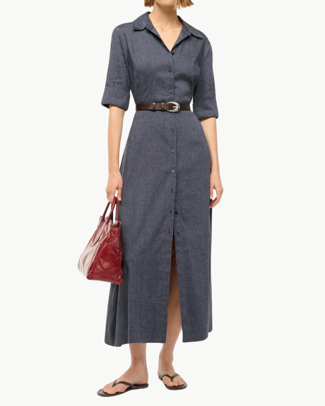 JOAN LINEN DRESS IN CHAMBRAY