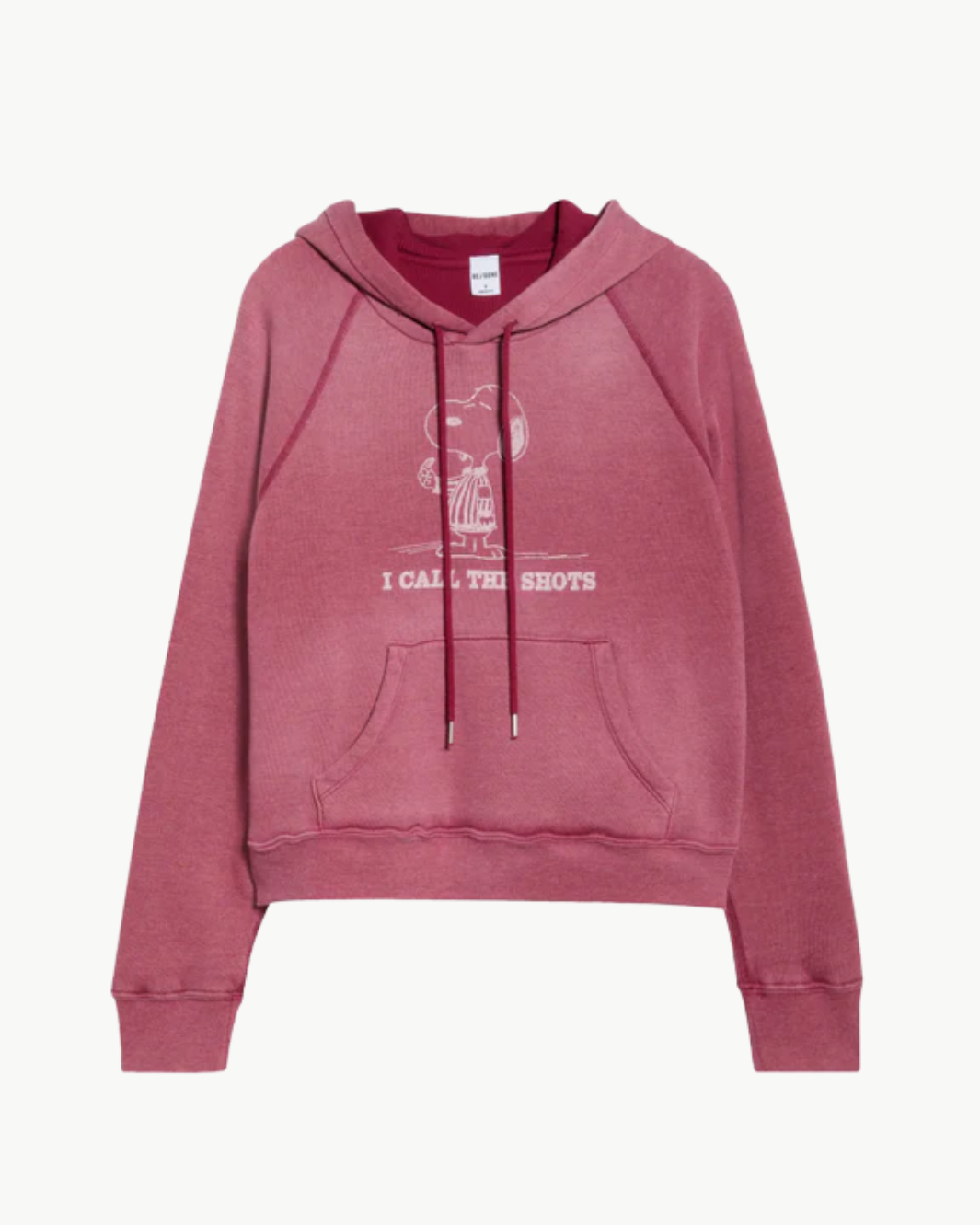 Re/Done THERMAL LINED RAGLAN HOODIE SNOOPY at Romi Boutique