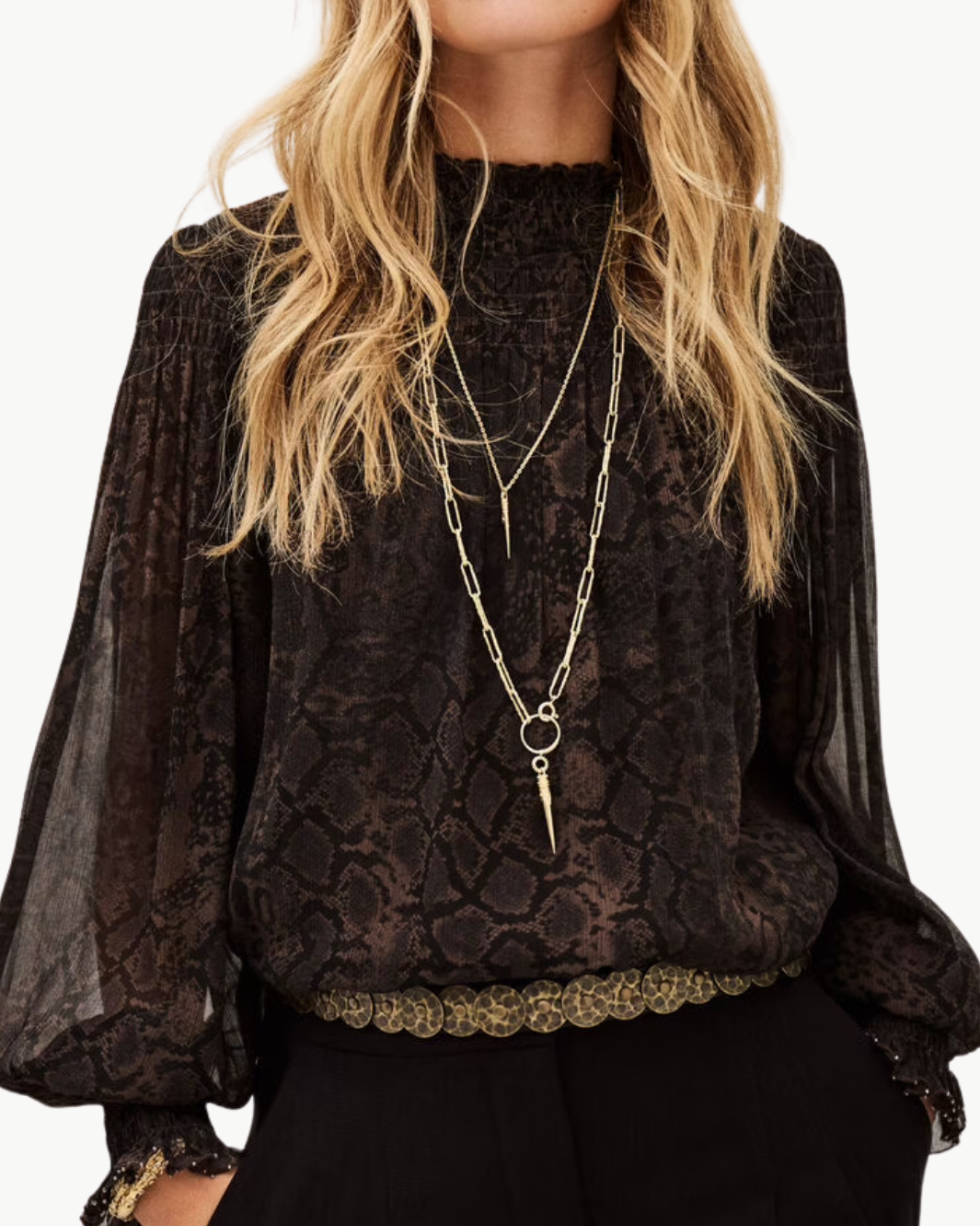 SHAMY TOP IN MARRON