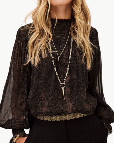 SHAMY TOP IN MARRON