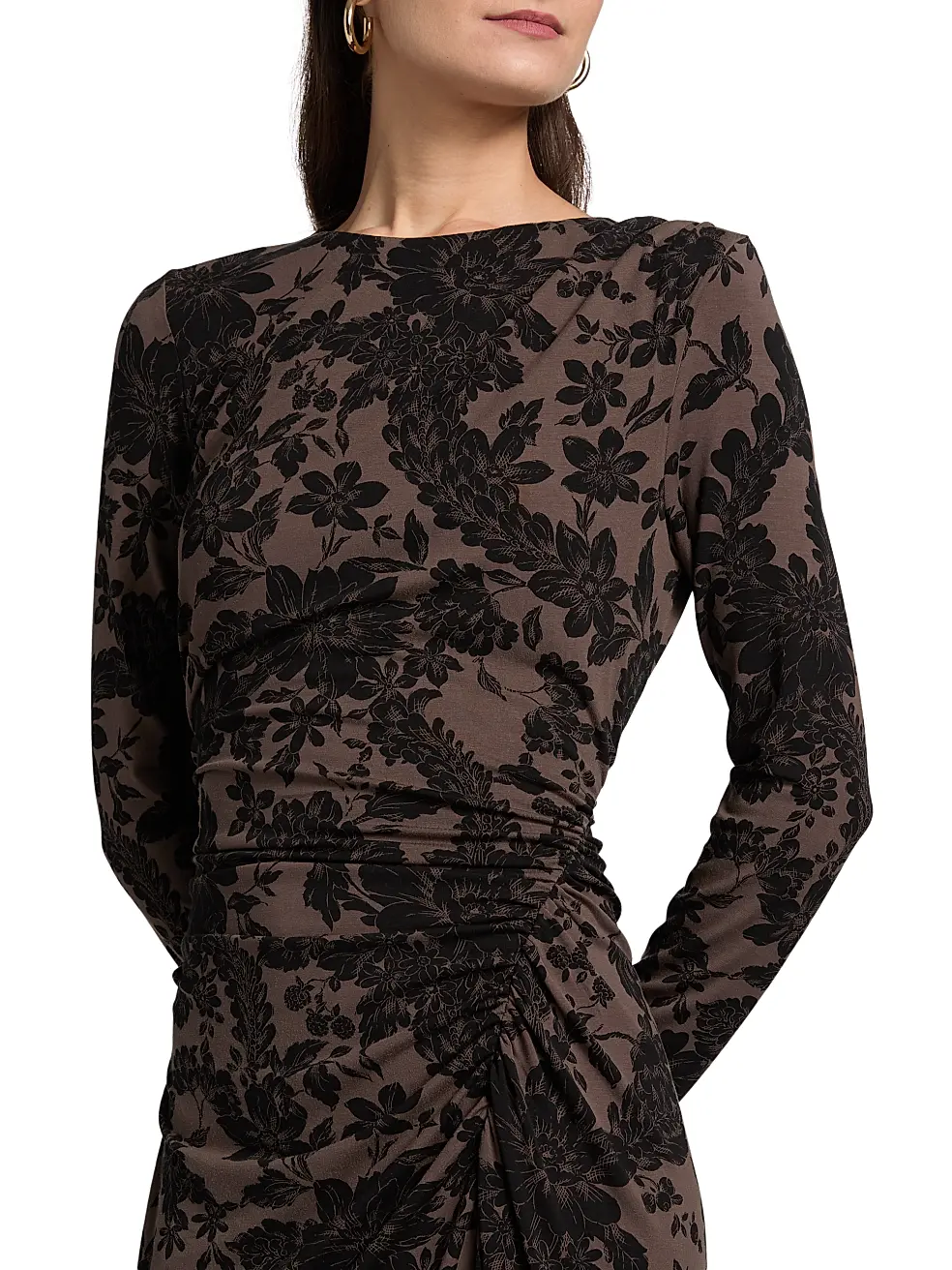 THEODORA DRESS IN DARK LICHEN/BLACK - Romi Boutique