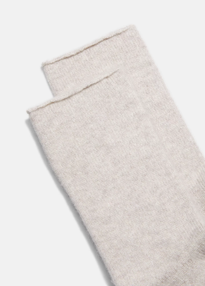 CASHMERE JERSEY SHORT SOCKS IN MARBLE - Romi Boutique