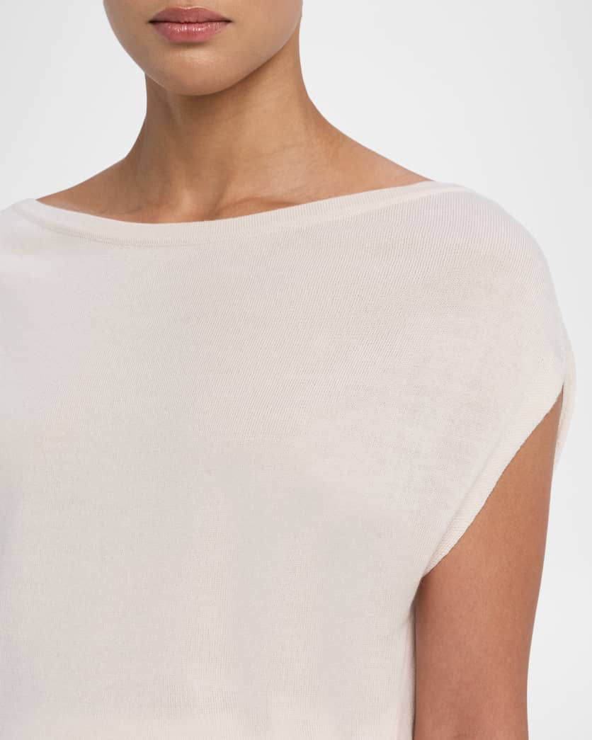 CHET MERINO OFF-THE-SHOULDER SWEATER IN BONE - Romi Boutique