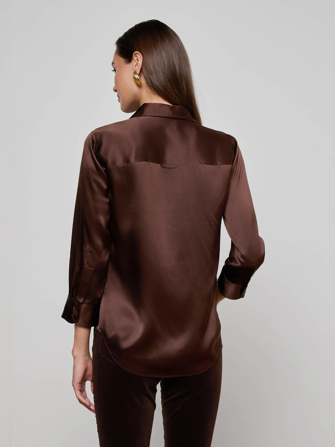 DANI 3/4 SLEEVE BLOUSE IN COFFEE BEAN