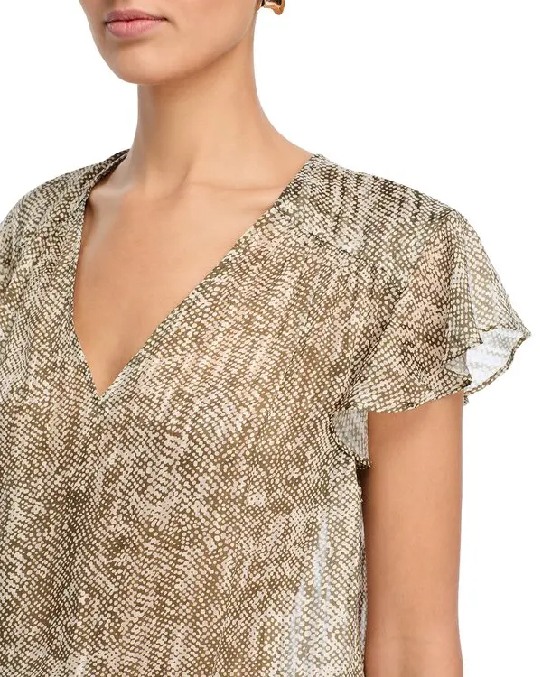 TERESA TOP IN OLIVE COMBO