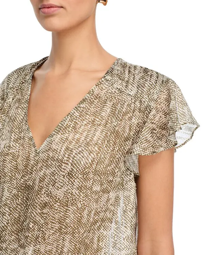 TERESA TOP IN OLIVE COMBO