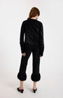 HOT FIX ZEBRA CASHMERE CREW NECK JUMPER IN BLACK - Romi Boutique