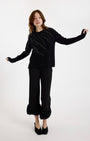 HOT FIX ZEBRA CASHMERE CREW NECK JUMPER IN BLACK - Romi Boutique