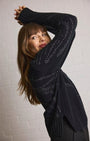 HOT FIX ZEBRA CASHMERE CREW NECK JUMPER IN BLACK - Romi Boutique