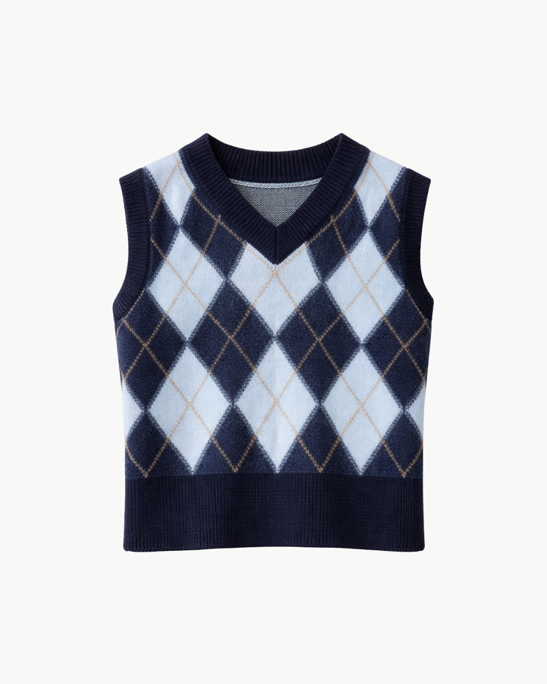 MOHAIR LUXE ARGYLE VEST by White & Warren - Romi Boutique