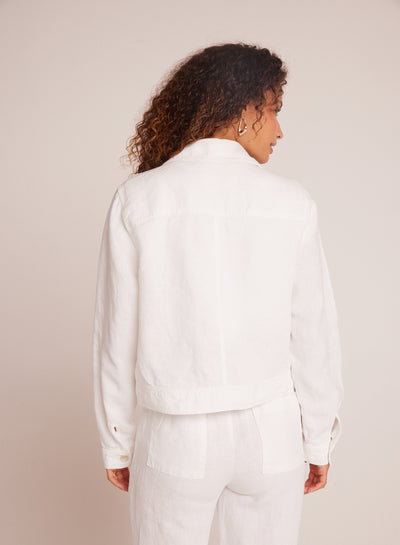 FLAP POCKET SHIRT JACKET IN WHITE - Romi Boutique