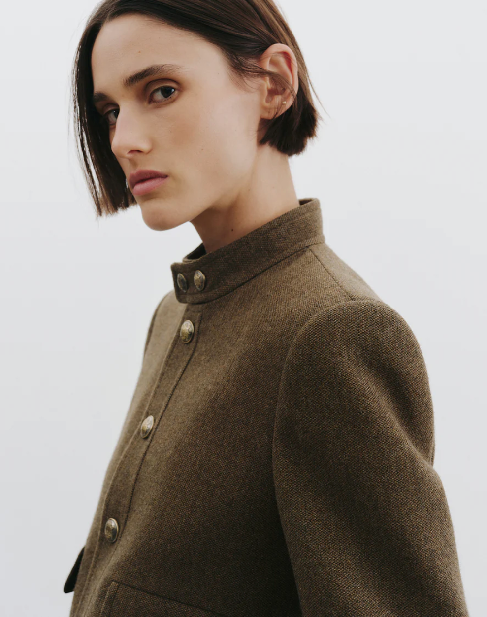HADLEY CROPPED JACKET IN MOSS GREEN