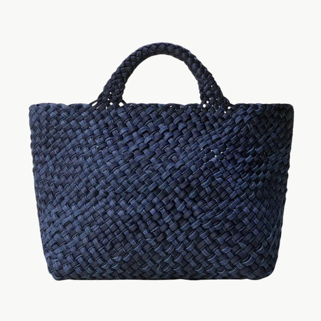 Naghedi ST. BARTHS MEDIUM TOTE DOUBLE WEAVE DENIM at Romi Boutique
