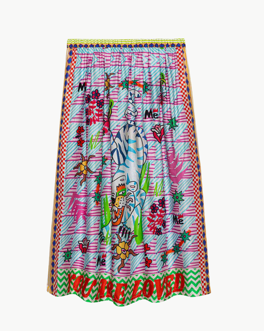 Me369 ELIZABETH PRINTED MIDI SKIRT at Romi Boutique