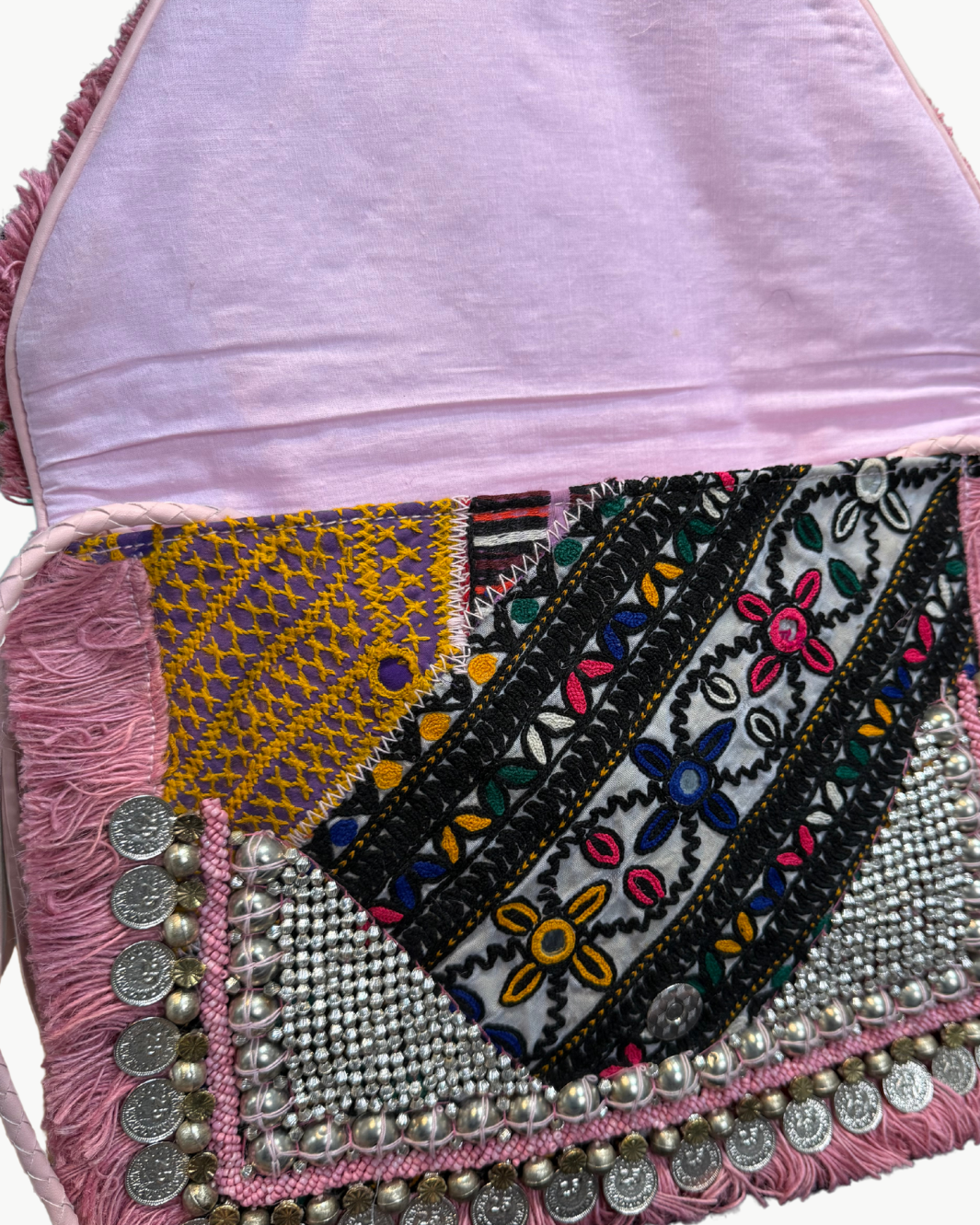 BANJARA CLUTCH IN PINK - Romi Boutique