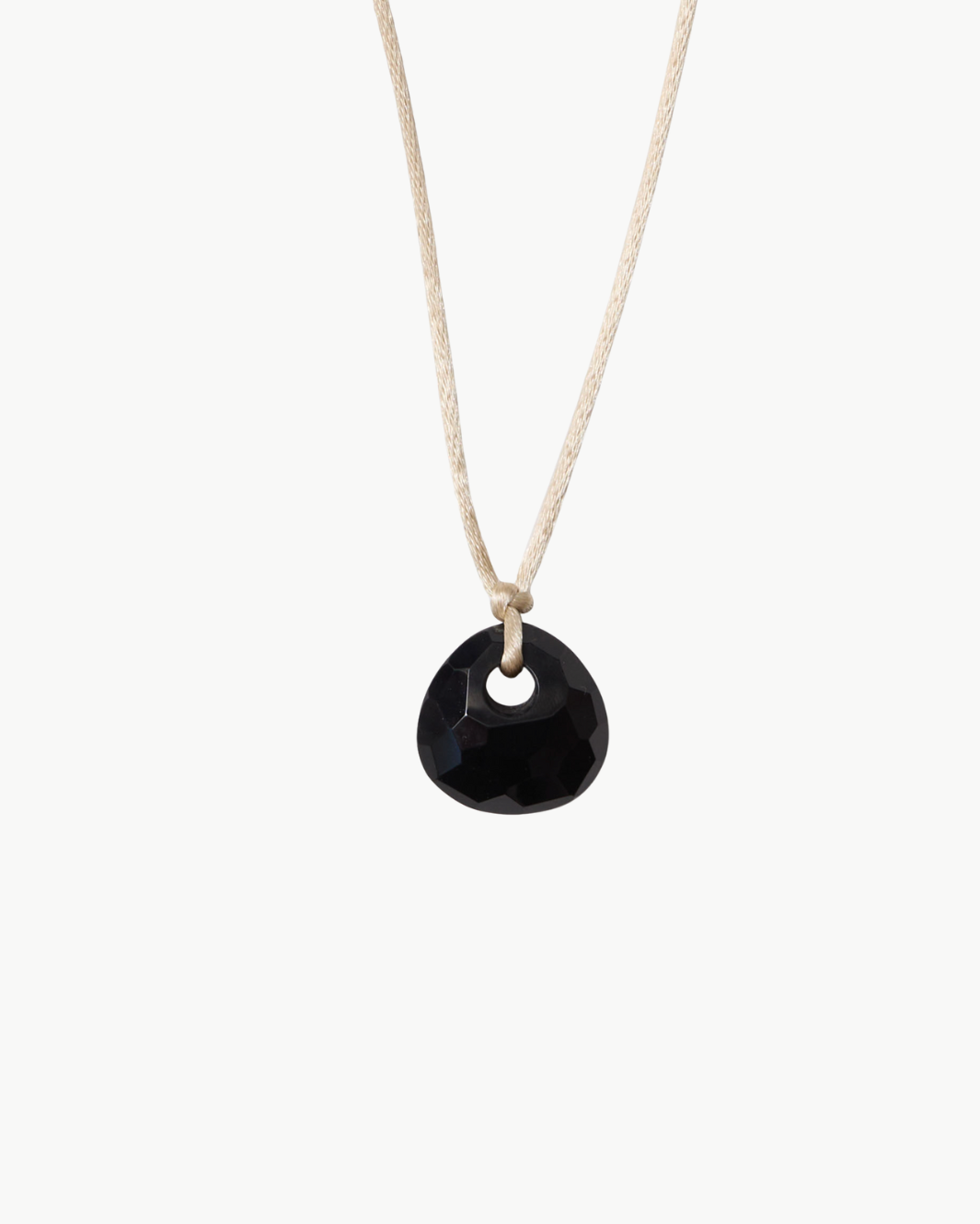 SATIN CORDING NECKLACE IN ONYX - Romi Boutique