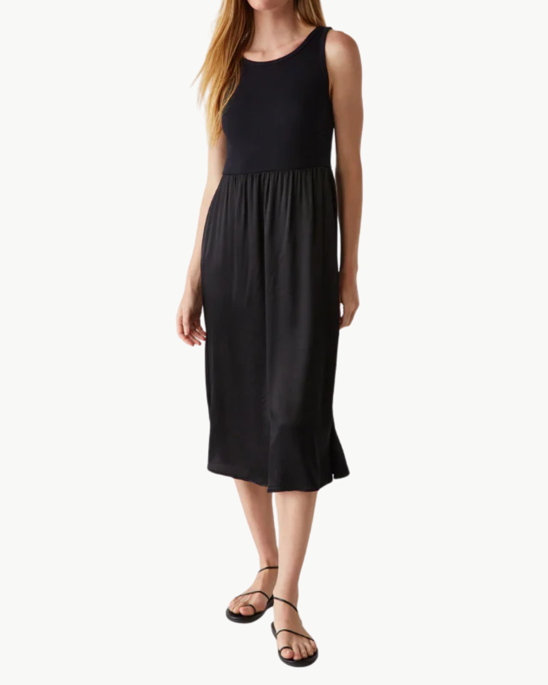 BRIDGETTE MEDIA TANK MIDI DRESS IN BLACK - Romi Boutique
