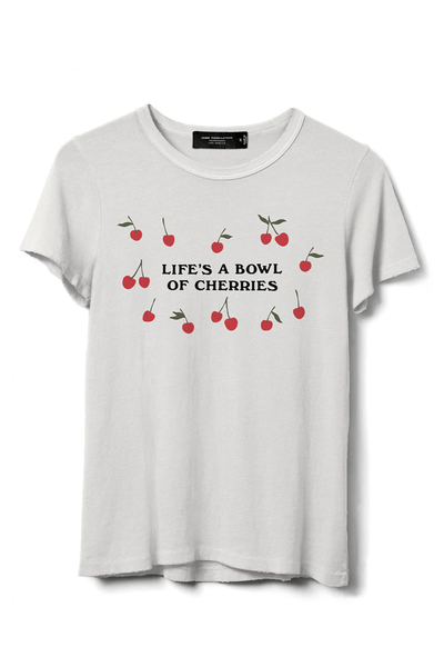 LIFES A BOWL OF CHERRIES TEE IN VINTAGE WHITE