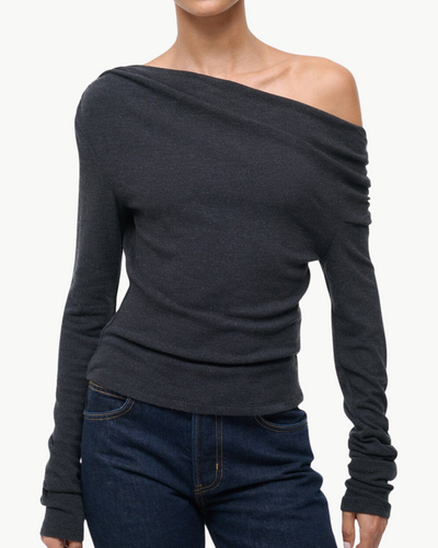 PHILOMENA TOP IN CHARCOAL