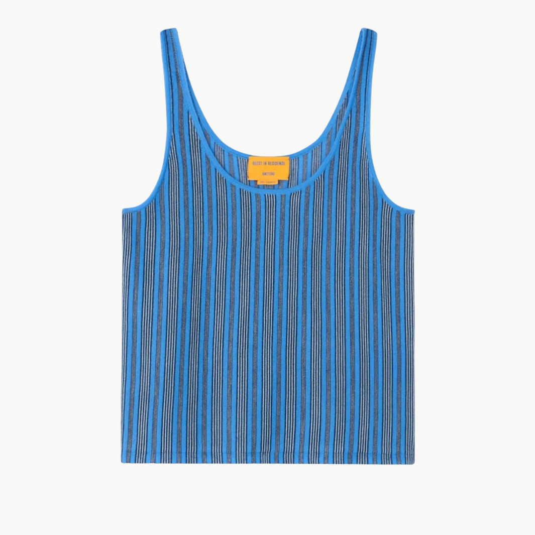 Guest In Residence FINE STRIPE TANK at Romi Boutique
