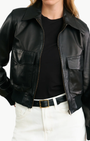 Nili Lotan REDLEY LEATHER BOMBER JACKET at Romi Boutique