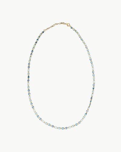OVAL LINK NECKLACE IN BLUE MULTI - Romi Boutique