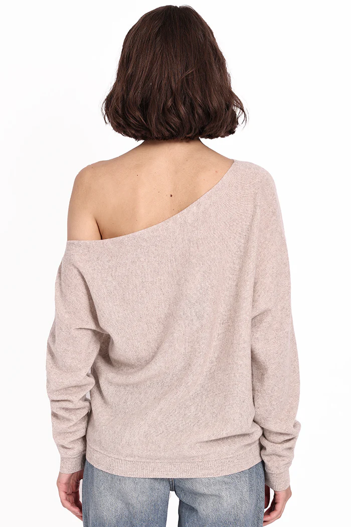 Minnie Rose CASHMERE OFF THE SHOULDER TOP at Romi Boutique