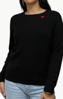 I Stole My Boyfriend's Shirt Red Heart X Cashmere Sweater at Romi Boutique