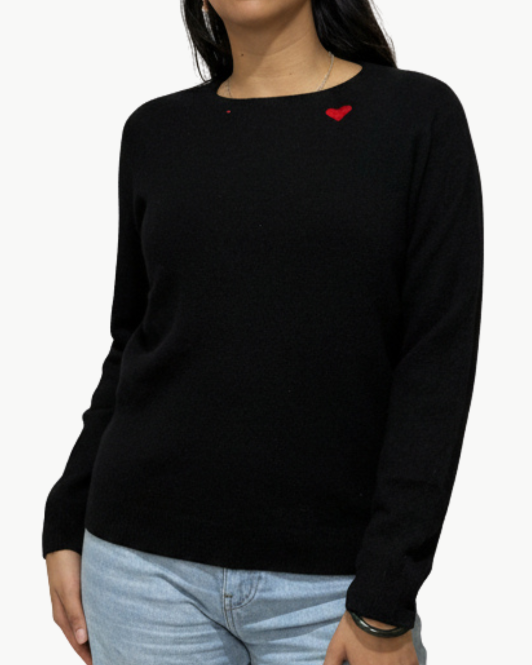 I Stole My Boyfriend's Shirt Red Heart X Cashmere Sweater at Romi Boutique