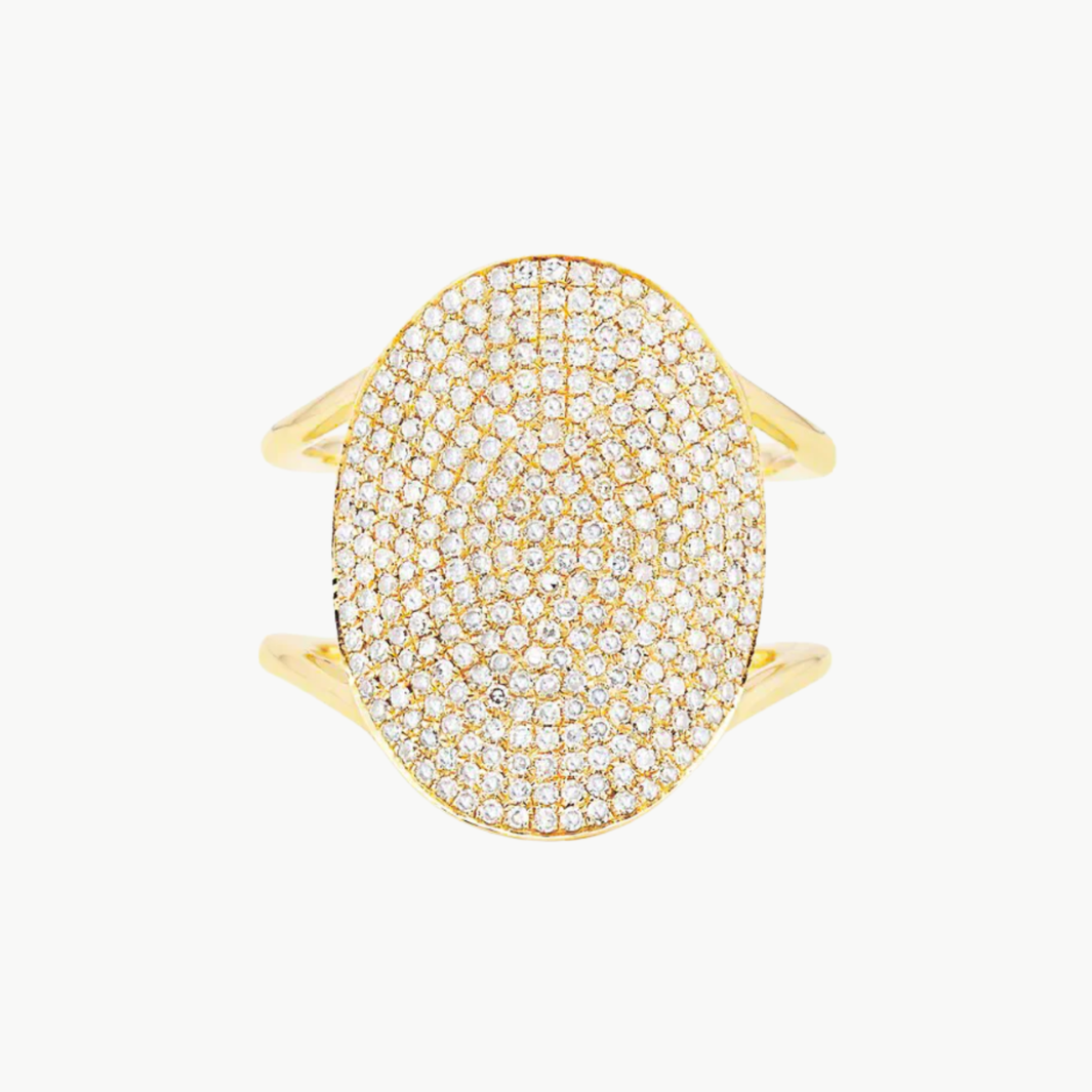 EF Collection Diamond Jumbo Oval Ring at Romi Boutique