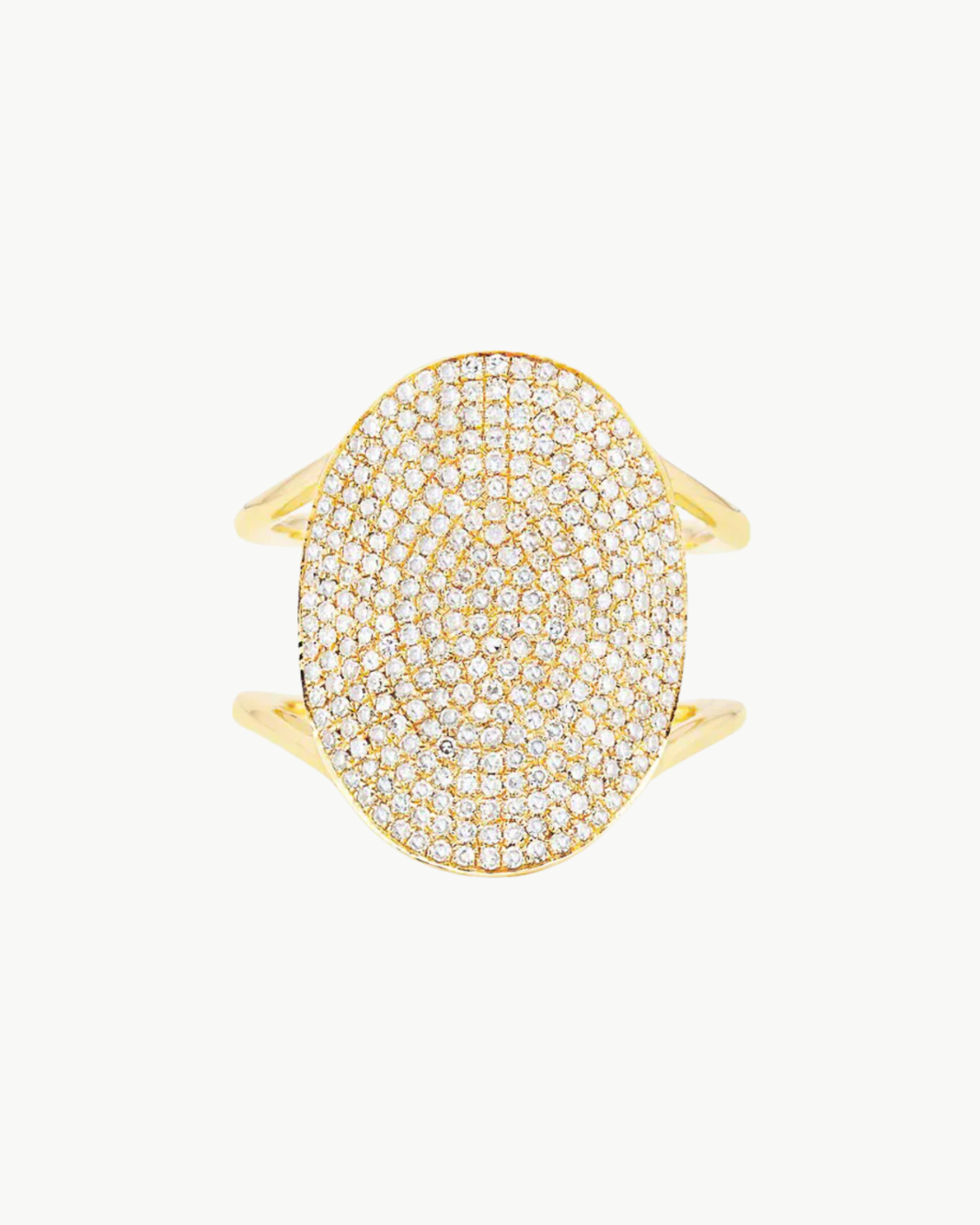 DIAMOND JUMBO OVAL RING IN 14K YELLOW GOLD