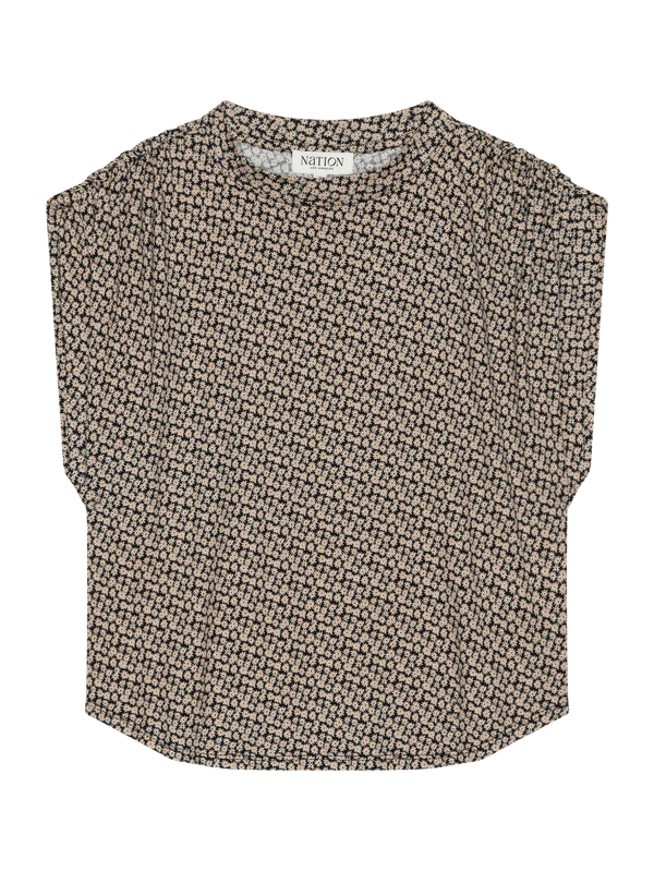 FRANKIE LUXE TEE IN DITSY FLORAL BUTTERSCOTCH - Romi Boutique